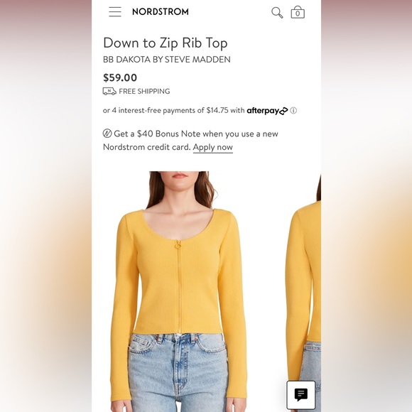 Steve Madden-BB Dakota Zip Front Ribbed Shirt-Women’s Medium - Picture 6 of 6